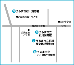 石川地域の公共施設のマップ2