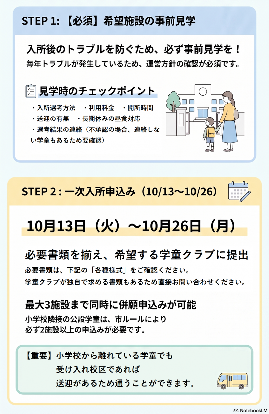 学童次年度入所案内(見学~一次申込)③