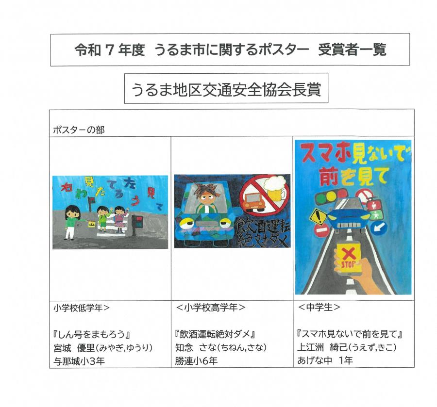 うるま地区交通安全協会長賞