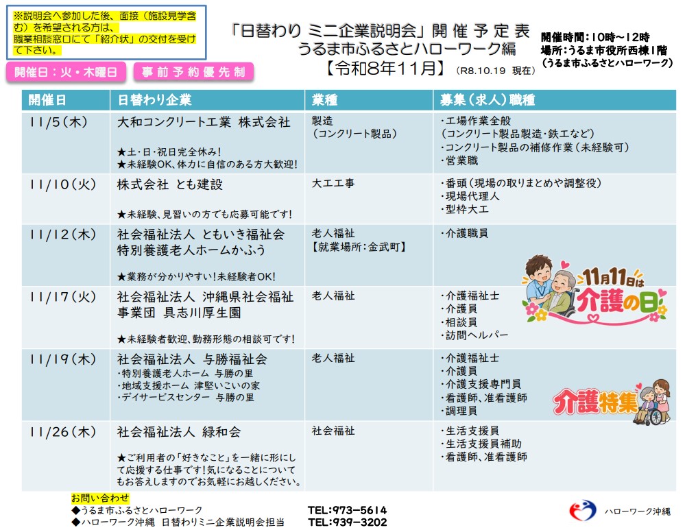 ミニ企業説明会(11月)