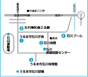 石川地域の公共施設のマップ1