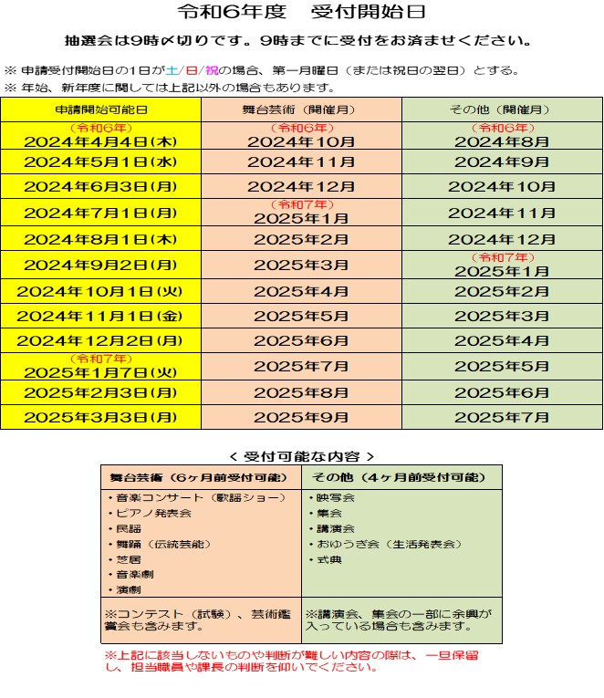 令和６年受付開始日