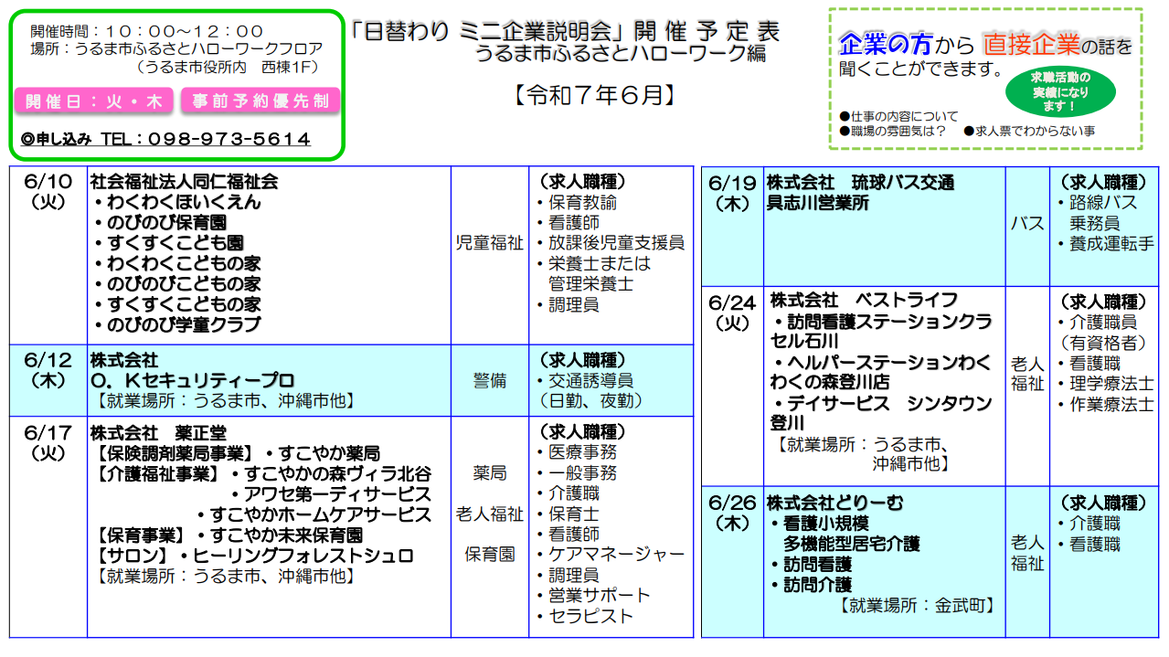 ふるさとハローワークミニ企業説明会
