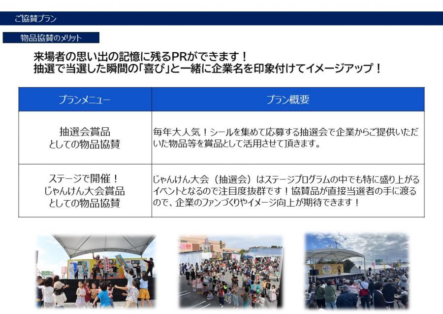 物品協賛メニュー
