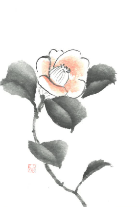 水墨画・花